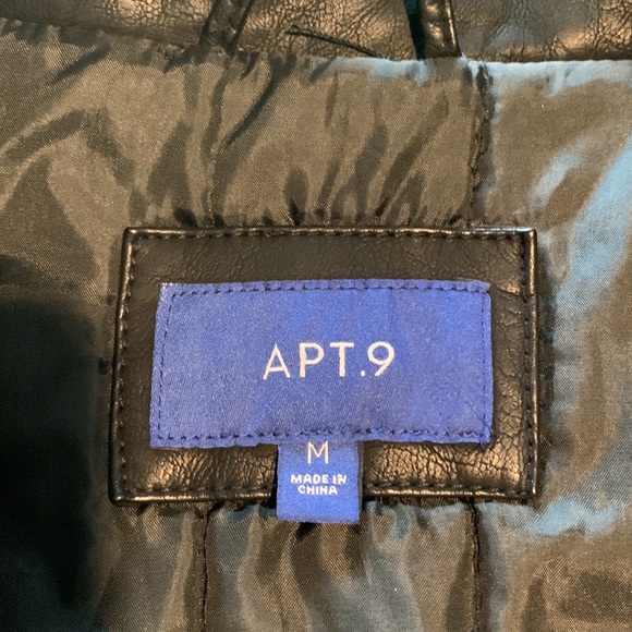 Men’s Faux Leather Moto Bomber Jacket Size Medium New W/out Tag Apt 9 Qu… - Picture 7 of 10